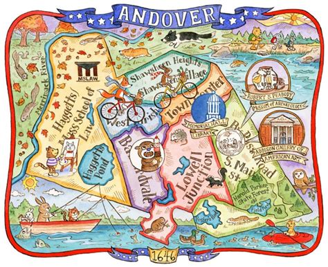 Andover Massachusetts Map Art Print 11x 14 - Etsy