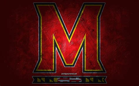 Maryland Terrapins, American football team, red background, Maryland ...