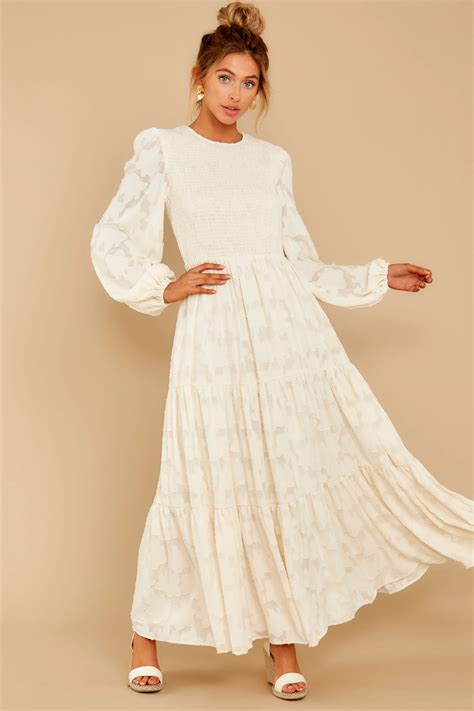 A Fine Romance Cream Lace Maxi Dress | Maxi dress, Cream lace maxi dress, Long sleeve dress