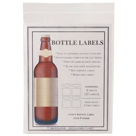 Beer Bottle Labels 2 part Pack 32 - $7.95 - Quirky Homebrew Supply