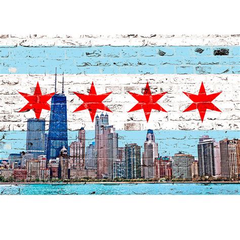 Chicago Flag Skyline - Zapwalls