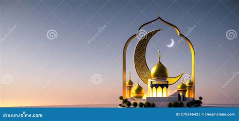 Islamic Masjid Mosque Banner for Ramadan Eid Mubarak Copy Space Ramzaan ...