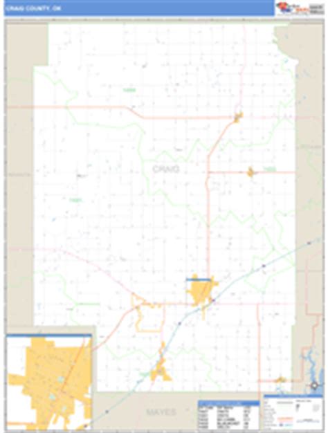 Craig County, OK Zip Code Wall Map Basic Style by MarketMAPS