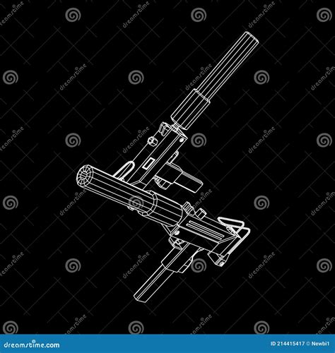 Pistol With Silencer, Vector Silhouette Isolated | CartoonDealer.com ...