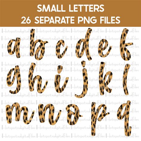 Cheetah print full 53 Alphabet Bundle PNG Sublimation | Etsy