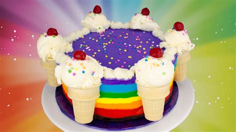 Rainbow Ice Cream Cake Recipe: How to Make a Rainbow Ice Cream Cake ...