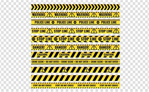 black yellow police stripe border collection. vector yellow black police tape set isolated ...