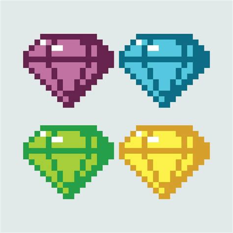 pixel art diamond set vector illustration 35956034 Vector Art at Vecteezy