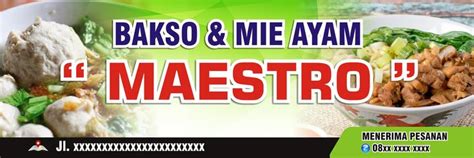 Desain Banner Warung Bakso dan Mie Ayam | Desain banner, Bakso, Desain