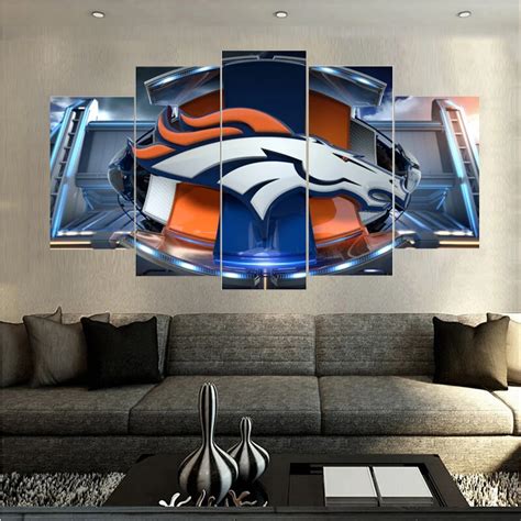 Newest Printings Denver Broncos Logo Paintings Wall Art Home Decoration Unframed Canvas Oil ...