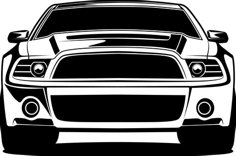 Black and white car front drawing 1396880 Vector Art at Vecteezy