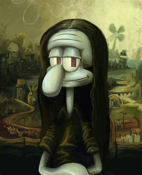 squidward mona lisa - Google Search | Funny art, Art parody, Funny art history