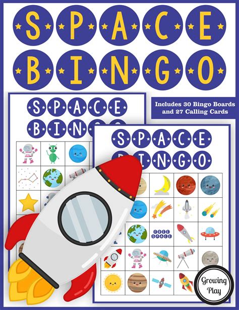 Space Bingo PDF Printable Game - Growing Play