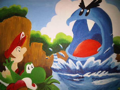 Download Video Game Super Mario World 2: Yoshi's Island Mario Yoshi Painting HD Wallpaper