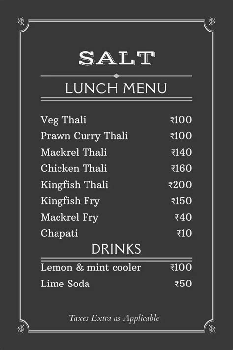 The Salt Cafe Menu, Menu for The Salt Cafe, Panaji, Goa - Zomato