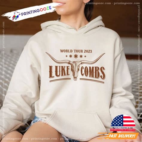 Luke Combs World Tour 2023 Bull Skull Combs Concert Tour Shirt ...