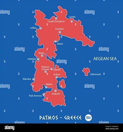 island of patmos in greece red map illustration in colorful Stock Vector Image & Art - Alamy