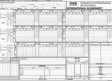 Volleyball Score Sheet - Template Free Download | Speedy Template