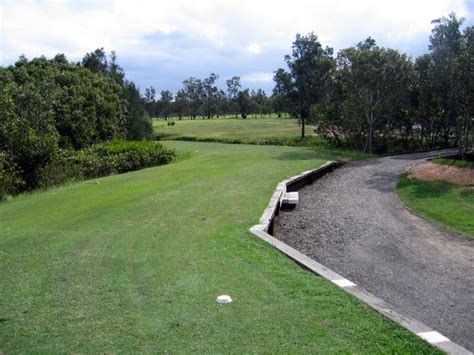 Nambucca Heads Island Golf Course - Nambucca Heads Fairway view Hole 6 - water to the left and right