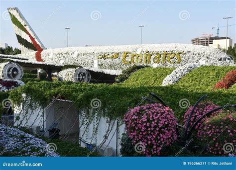 Emirates Airplane at Dubai Miracle Garden in the UAE Editorial Photo - Image of emirates ...