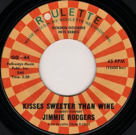 Jimmie Rodgers - Kisses Sweeter Than Wine / Honeycomb (Vinyl) | Discogs