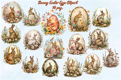 Bunny Easter Eggs Clipart Graphic by palettplayground · Creative Fabrica