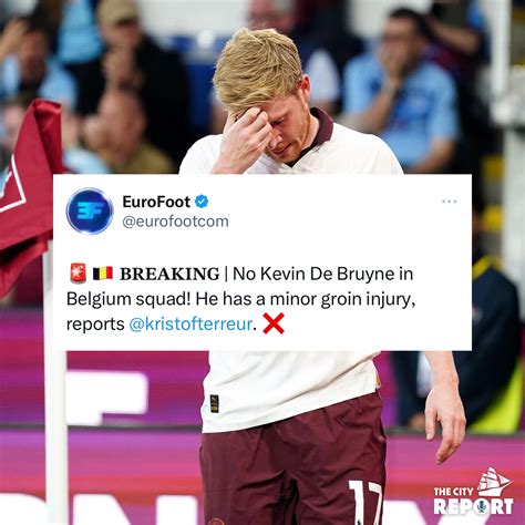 🚨 Kevin De Bruyne injury news : r/MCFC