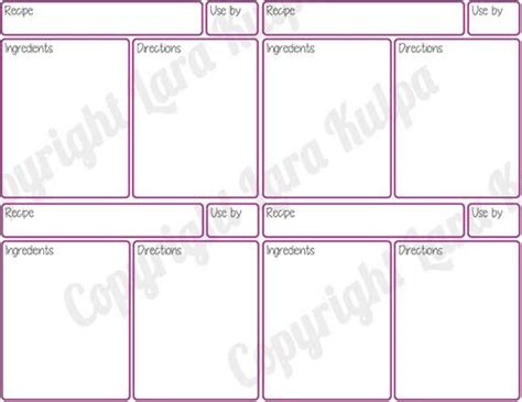 Freezer Bag Labels Printable Labels Crockpot Cooking Recipe Cards Organization Supplies Storage ...