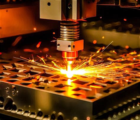 Premium AI Image | a industrial laser cutting machine cutting metal