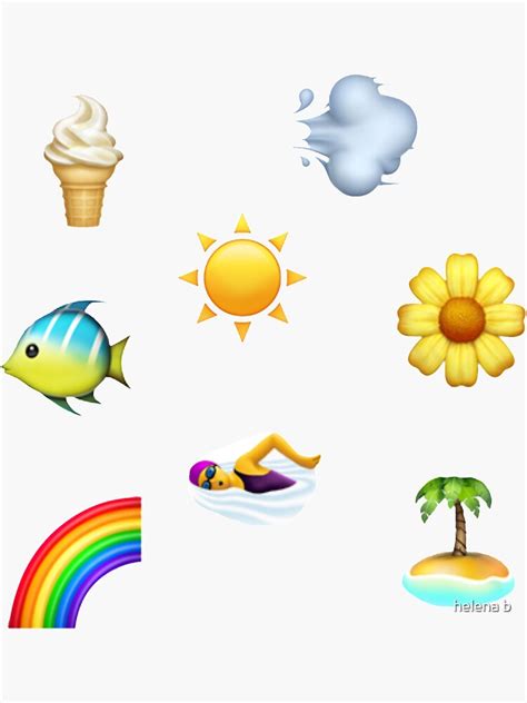 "Summer Emoji Sticker Pack" Sticker for Sale by helenabaird | Redbubble