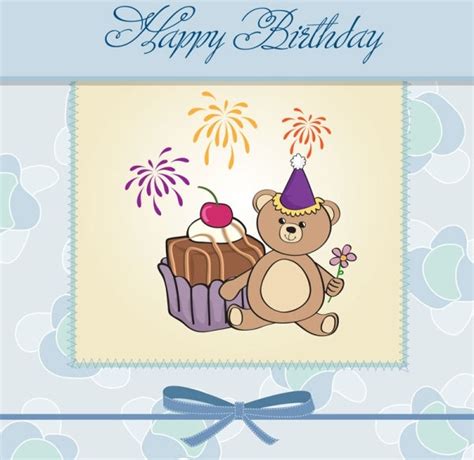 Cartoon birthday cards 03 vector Free vector in Adobe Illustrator ai ( .ai ) vector illustration ...