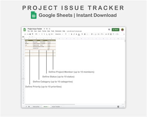 Issue Tracker Template Google Sheets Issue Tracker Project - Etsy