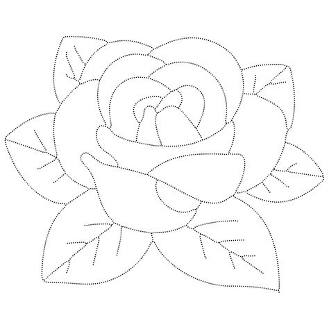 Rose Flower Tracing Worksheet coloring page - Download, Print or Color Online for Free