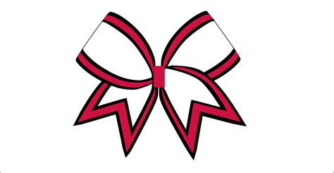 Red Black Outline Cheer Bow Template Digital File Only Red - Etsy Canada