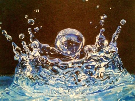 Water droplet painting, acrylic on card, 15cm x 10cm. Done when I was ...