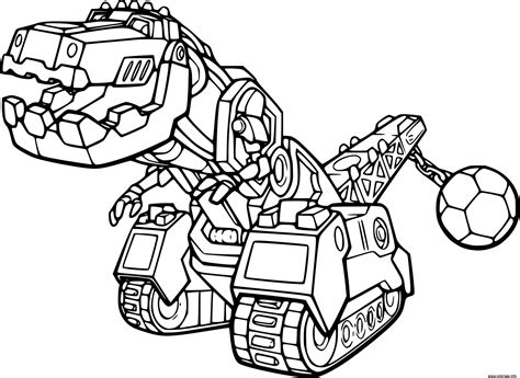 Coloriage Ty Rux Tyrannosaurus Trux Dinotrux - JeColorie.com