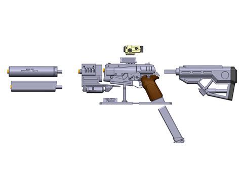 Fallout 10mm Pistol - 3D Model by MakerLab