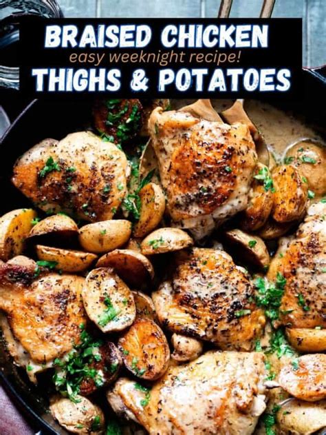 Dutch Oven Chicken Thighs and Potatoes - Shutter + Mint