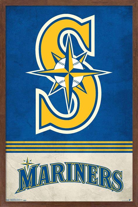 MLB Seattle Mariners - Retro Logo 18 Wall Poster, 14.725" x 22.375", Framed - Walmart.com