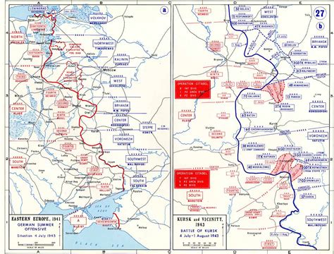 [Map] Map depicting front lines in Eastern Europe and the Battle of Kursk, 4 Jul-1 Aug 1943 ...