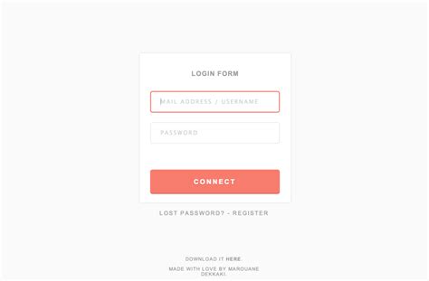 Login/Register Form HTML5 & CSS3 Template – Free PSD,Vector,Icons