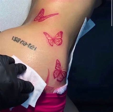 Butterfly 🦋 | Discreet tattoos, Cute thigh tattoos, Red tattoos