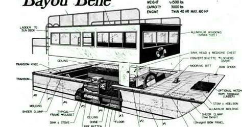 Vintage Houseboat Plans: Download Bayou Belle Vintage Houseboat Plans