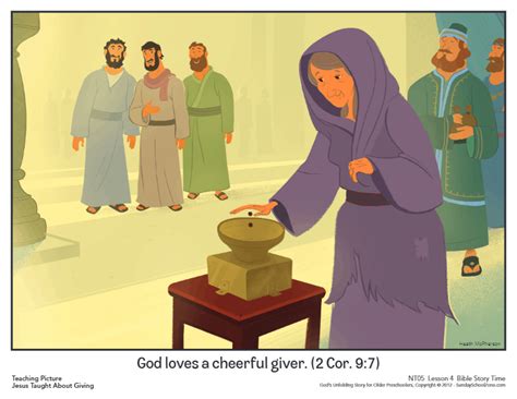 Jesus Taught About Giving Teaching Picture - Children's Bible Activities | Sunday School ...