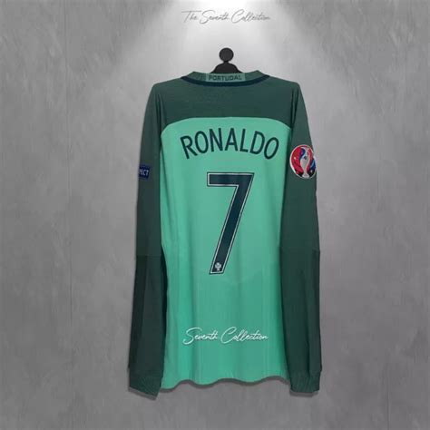 PORTUGAL 2016 AWAY Player Issue Jersey Cristiano Ronaldo Long Sleeve Match Shirt $2,699.00 ...
