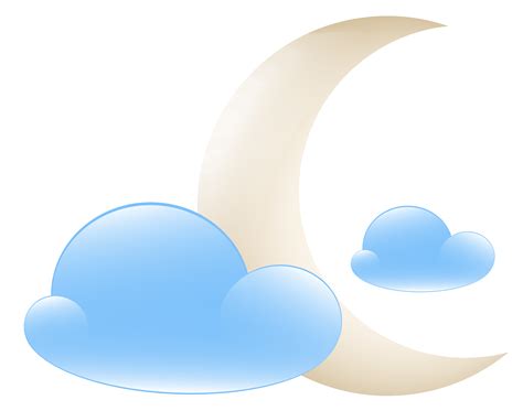 Moon with Clouds Weather Icon PNG Clip Art - Best WEB Clipart