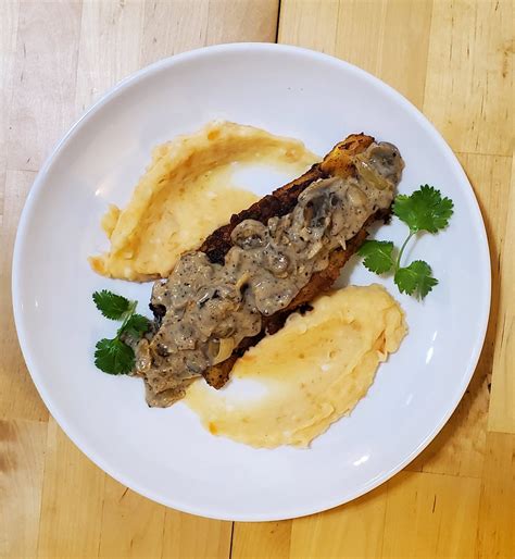 Fried Alaska Pollock Fish With A Creamy Mushroom Sauce. - FOOD & TRAVEL ...