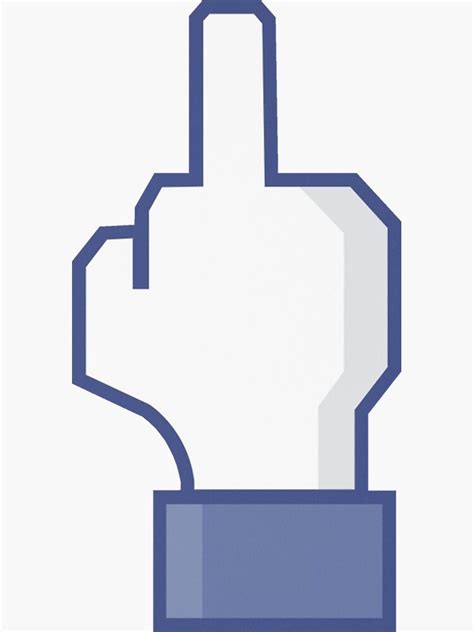 "Facebook middle finger emoji " Sticker for Sale by TEDGLOBAL99 | Redbubble