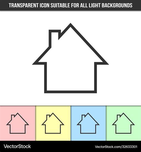 Simple outline transparent house silhouette icon Vector Image