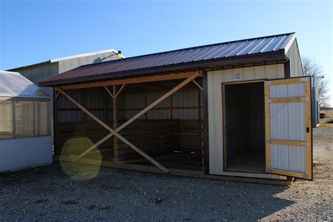 12'x24' Horse Loafing Shed with Tack Room and Divider Wall (2 Stalls) - Projective Fabrication